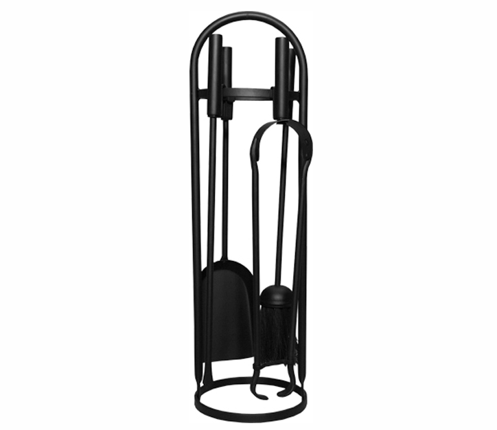 Stove Fireside Companion Set - Modern Round Black
