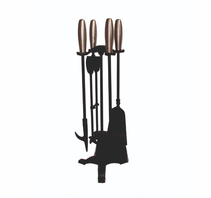 Stove Fireside Companion Set -  Eclipse Black & Pewter