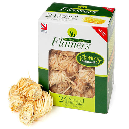 Flamers Firelighters - 24-pack Natural Fire Lighters