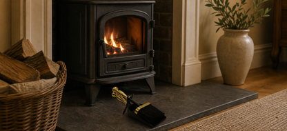 Hearth Tidy - Black & Brass